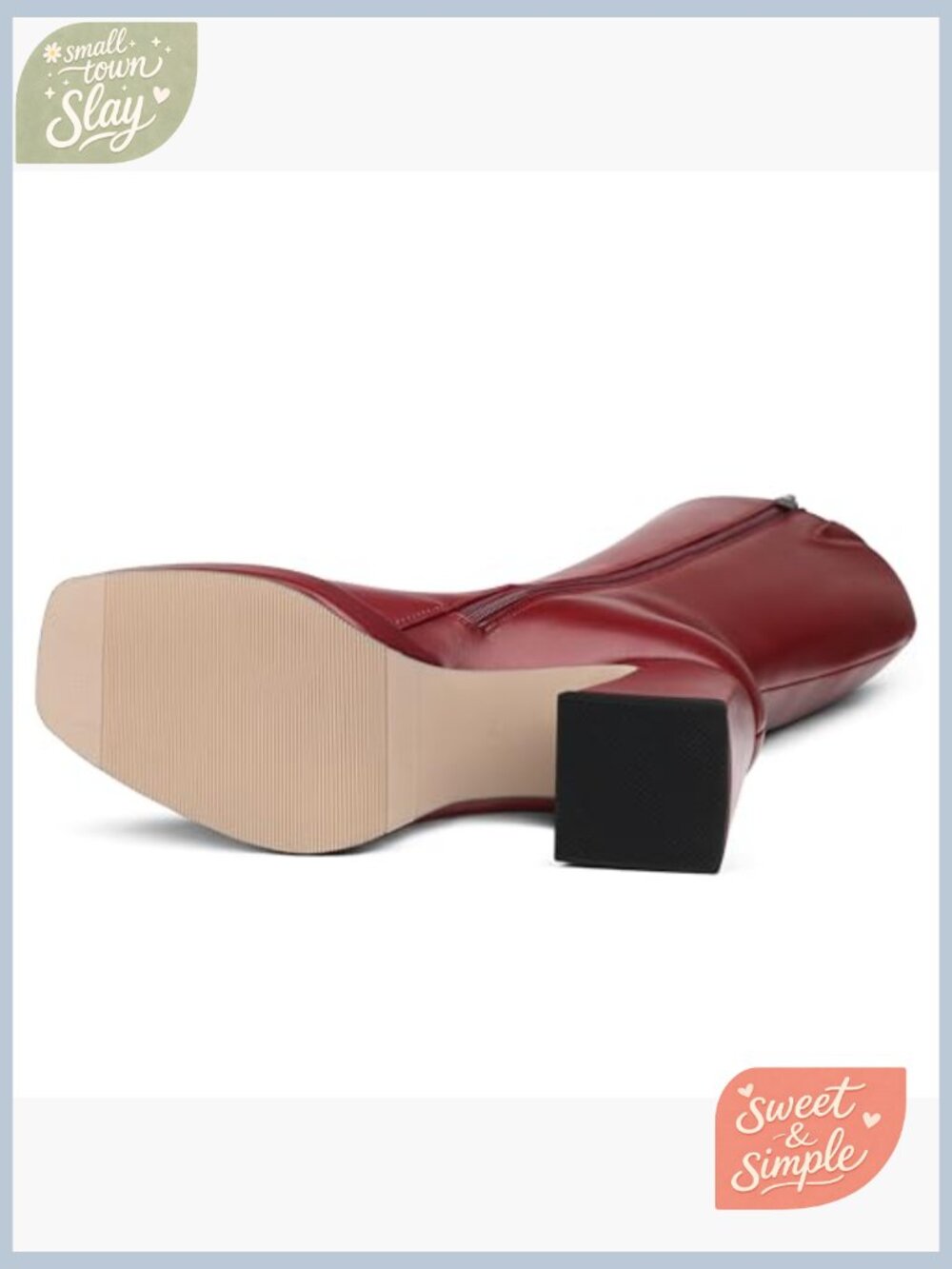 Knee High Boots Pointed Toe Chunky Heel Zipper Dress Boots - Picture 6 of 7